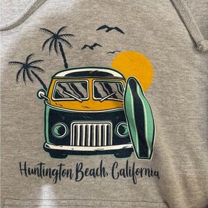 Gray Hoodie with Surf Van Graphic